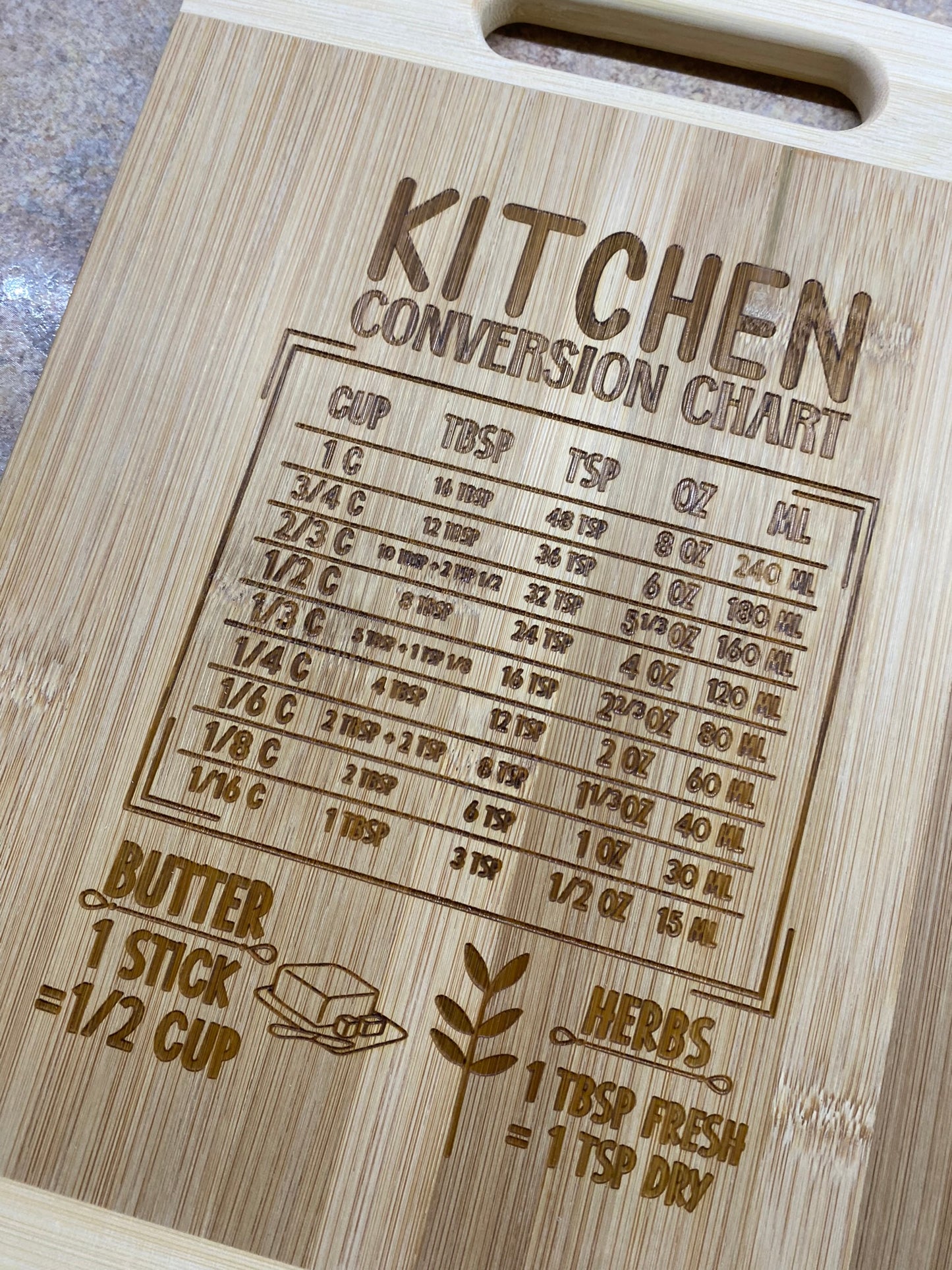 Engraved Kitchen Cutting board